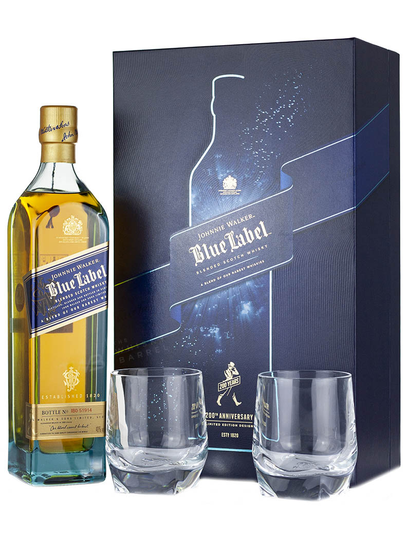 Blended Scotch Johnnie Walker Blue Label & Glasses Gift Pack