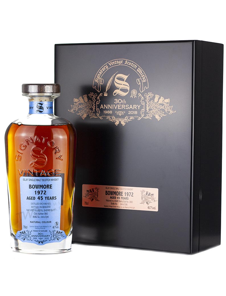 Bowmore 45 Year Old 1972 Signatory 30th Anniversary