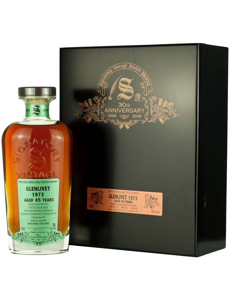 Glenlivet 45 Year Old 1973 Signatory 30th Anniversary