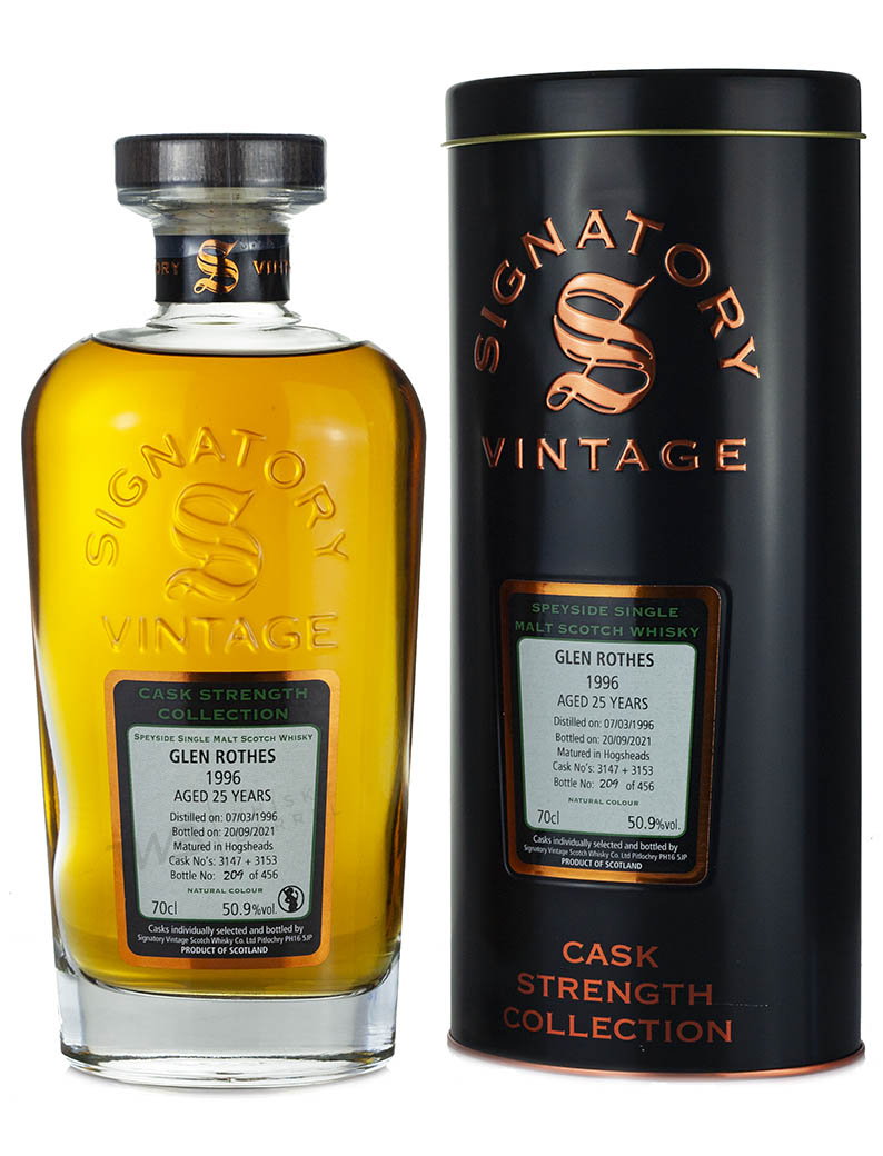 Glenrothes 25 Year Old 1996 Signatory Cask Strength