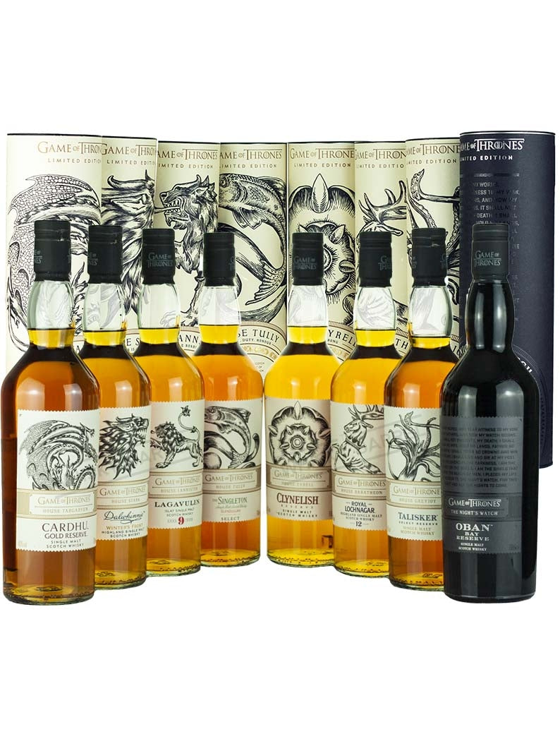 Mystery Malt Game of Thrones Whiskies Set 8 Bottles